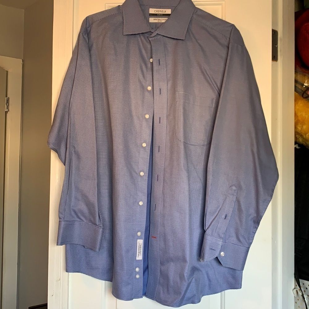 Cremieux Men’s Non Iron Slim Fit Button Down Dress Shirt 17.5” / 33”
